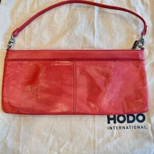 HOBO dark Pink Leather Wristlet with Sleek Design
